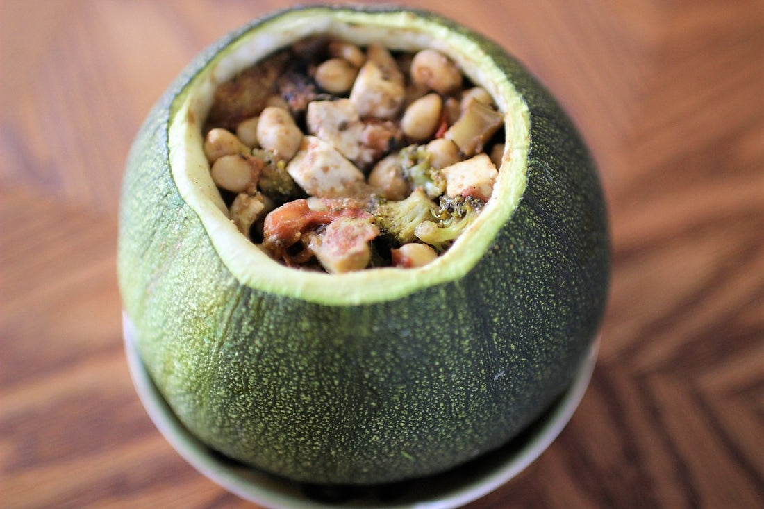 Stuffed Round Zucchini Vegan Style