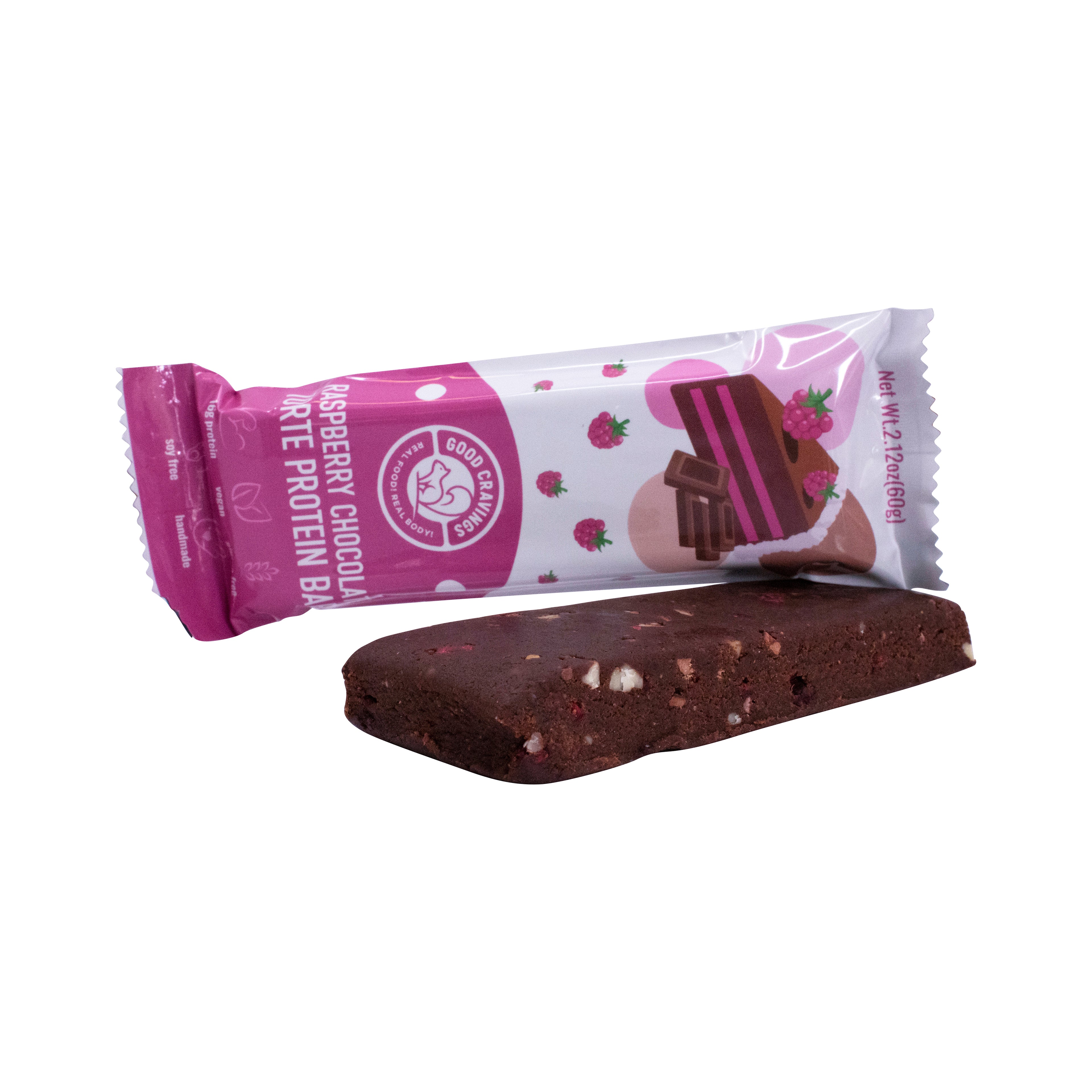Raspberry Chocolate Torte with Acai & Cacao Nibs Vegan Protein Bar