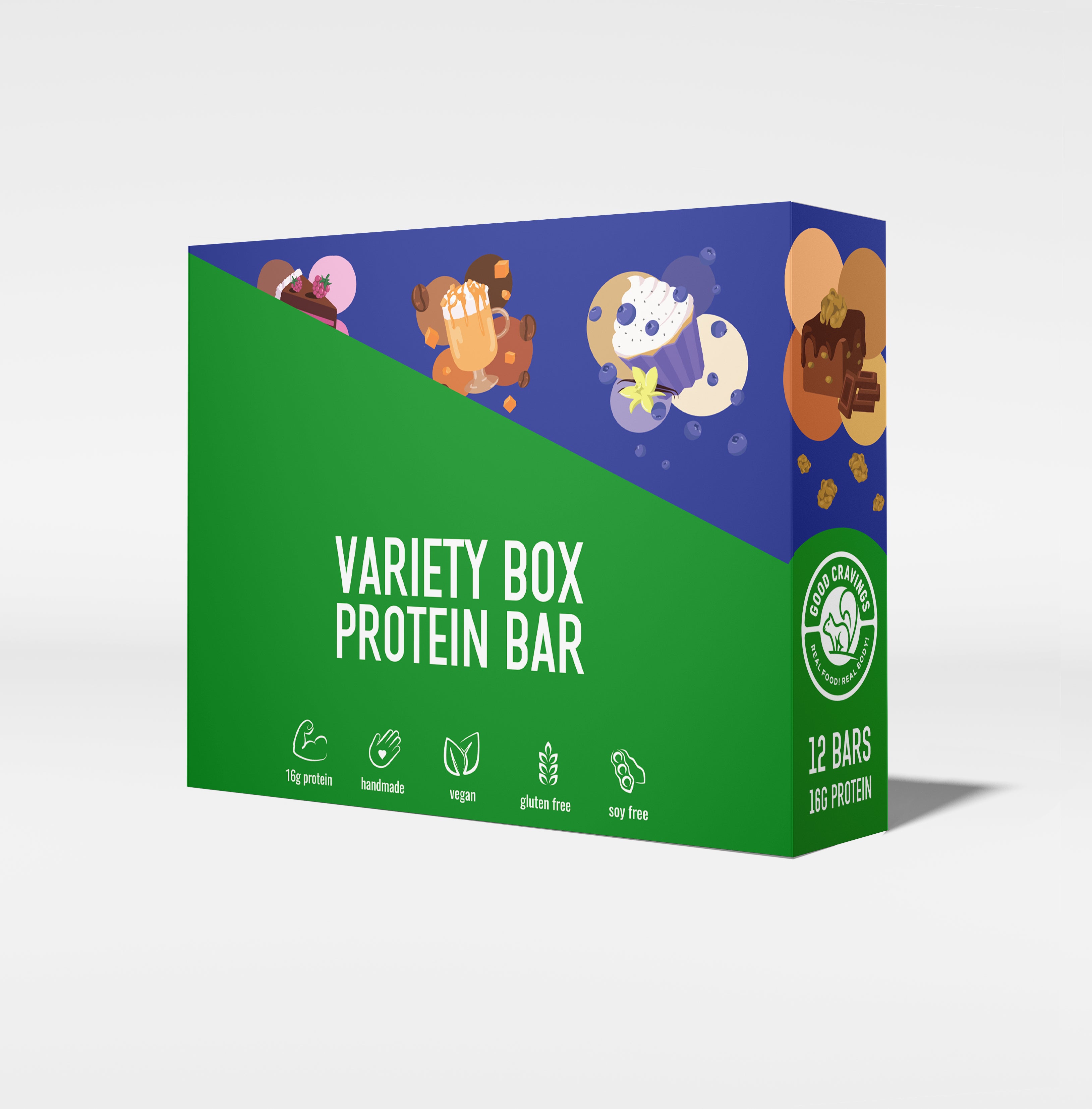 Box of 12 Protein Bars. Try All Six Flavors - 2 Of Each