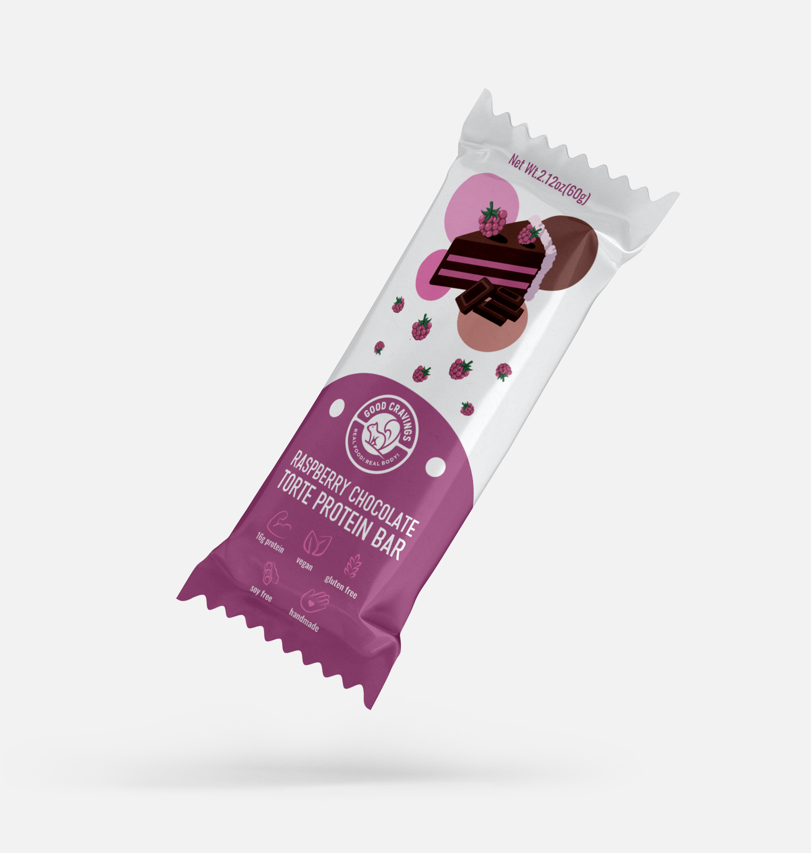 Raspberry Chocolate Torte with Acai & Cacao Nibs Vegan Protein Bar
